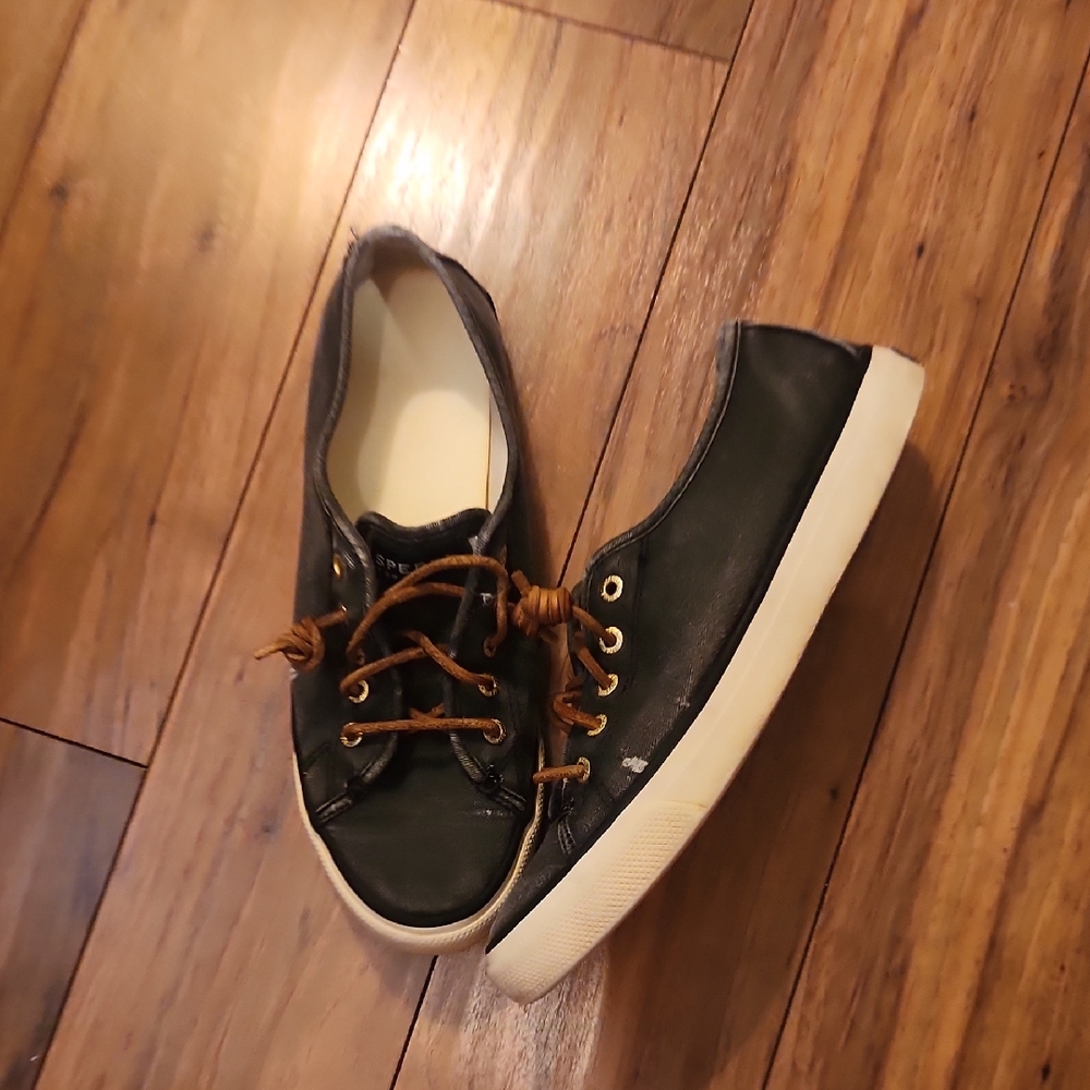 Sperry Blue and Black Flats & Loafers